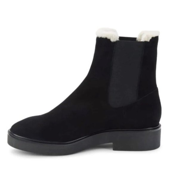 Stuart Weitzman Alpine Faux Fur Lined Suede Chelsea Boots - Picture 3 of 6
